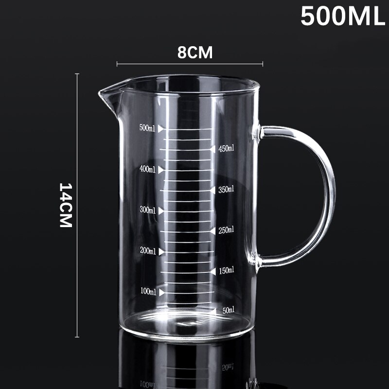 Hoge Borosilicaatglas Maatbeker Grote Clear Melk Cup Met Schaal Glas Maatbeker Voor Bakken Koken Keuken Accessoires: 500ml