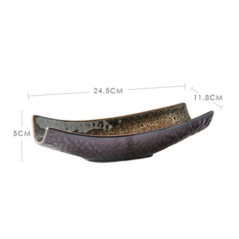 FANCITY Japanese-style Japanese-style ceramic pottery characteristic restaurant tableware Boat-shaped dishes, sushi dis: 7