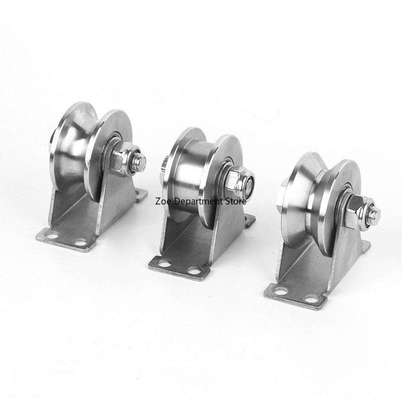 Schiebetorrollen/Riemenscheiben/Räder, Riemenscheibe aus Edelstahl 304, U/V-förmiges Übersetzungstürschienenrad