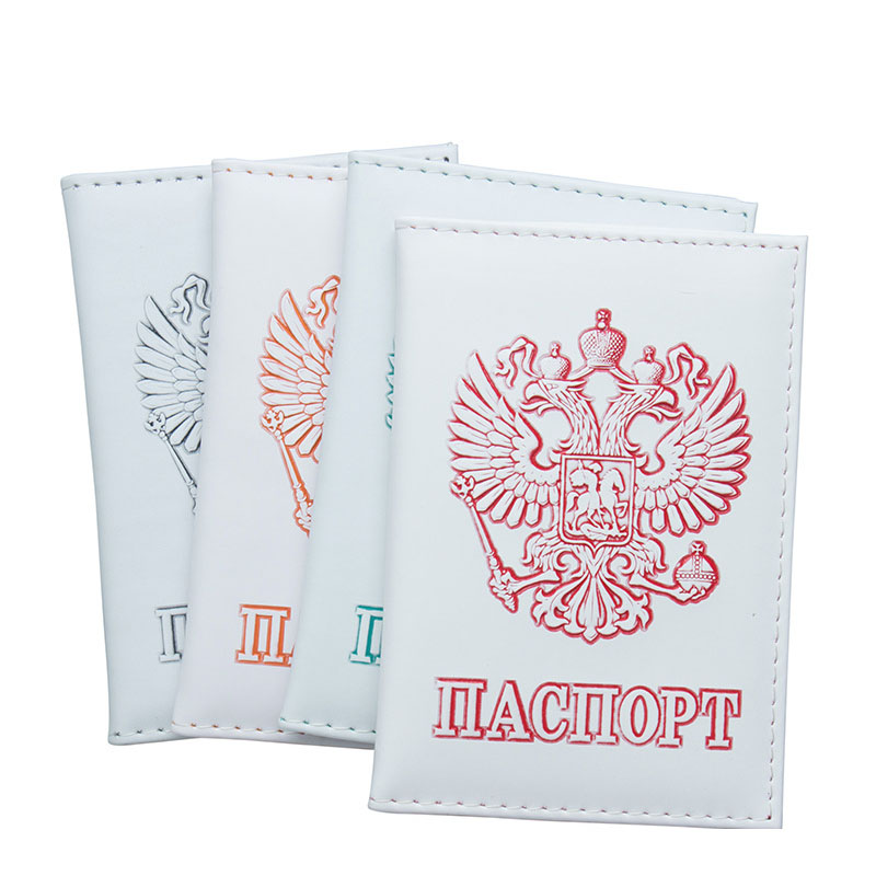 Russian Passport Cover Women Passport Case Men Travel Passport Holder Leather Credit Card Holder ID&Document Card Case