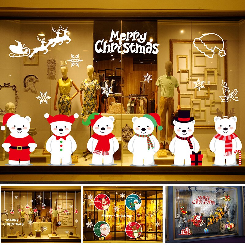 Autocollant Mural 3D Père Noël - 30 X 25 Cm - PVC Amovible Sans Trace - Décoration De Noël Pour Mur, Frigo, Fenêtre - 11