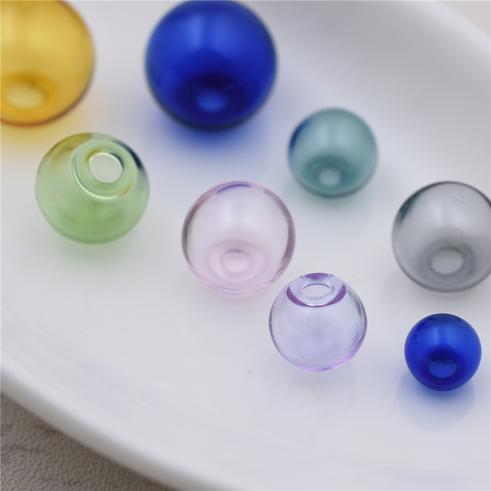 10 Stück 8–16 mm hohle Farbe Glaskugel mit See Globus Perlen Kugel Glasflasche Fläschchen Reize Schmuckherstellung Zubehör Erkenntnisse