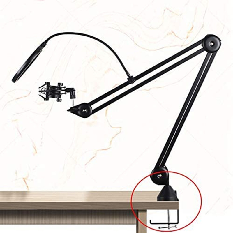 Universal C Shape Table Mount Clamp Heavy-Duty Cantilever Bracket Clamp for Microphone Suspension Boom Scissor Arm Stand Holder