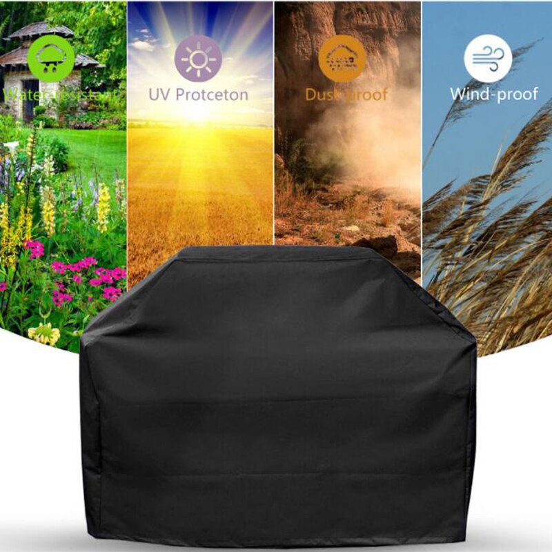 Size XS-XXL Black Waterproof BBQ Cover BBQ Accessories Grill Cover Anti Dust Rain Gas Charcoal Electric Barbeque Grill