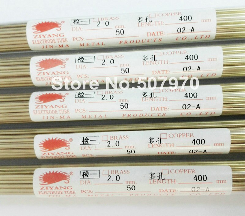 Tubo de electrodo de latón Ziyang multiagujero 2,0*400mm para máquina perforadora EDM