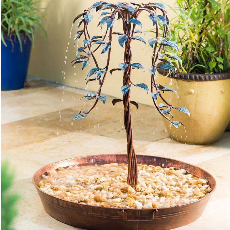 Beautiful Fountain Indoor Outdoor Fountain With Tree Of Life Life Waterfall Fountain Geat Addition Home Decoration Iron