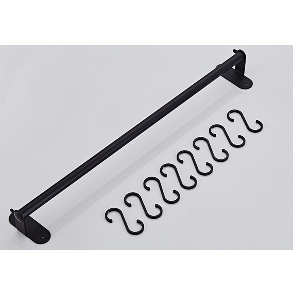 Pandeholder aluminiumsredskaber moderne vægmonteret hængende skinne bar opbevaringsholder stanset køkkenbøjle grydeholder
