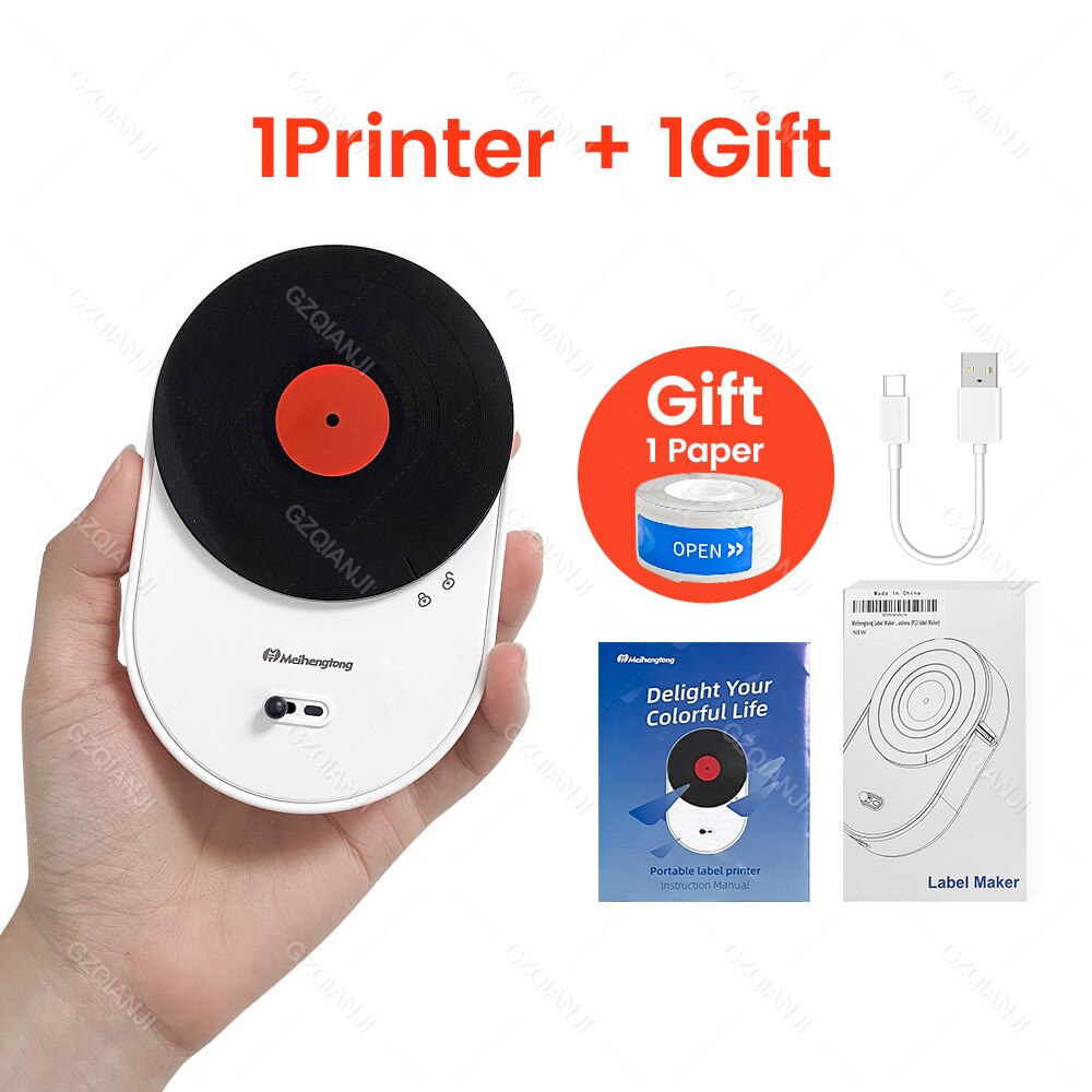 Wireless Bluetooth Portable Sticker Label Printers Mahcine Cable Labels Maker Printer Tape Office Home Indoor Outdoor Marking: 1 Printer