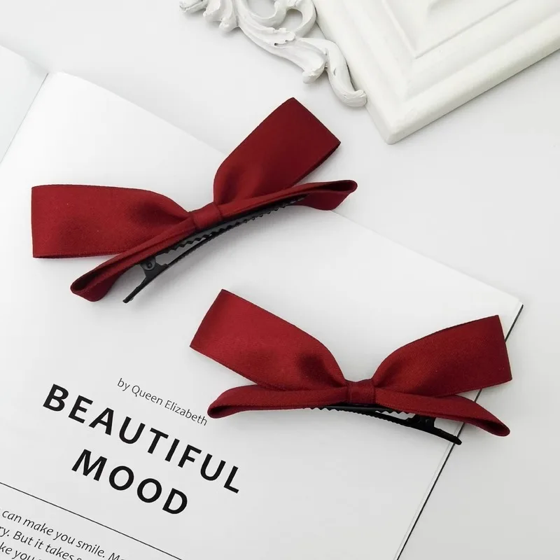Niedliche stereoskopische rosa schwarze Schleife Haarnadel Haar-Seitenklammern für Frauen Mädchen Art freundlicher Stirnband für Haarschmuck Kopfbedeckung