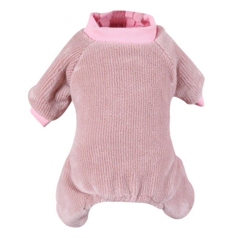 Pet Vrijetijdskleding Kleding 4-legged Pyjama Warme Kleding Hond Flanel Jumpsuit Puppy Coat Kleding Kostuum Shirt Chihuahua # h: L / Roze
