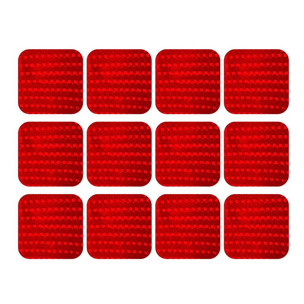 12Pcs Reflecterende Fiets Stickers Veiligheid Plakband Voor Fiets Auto Zak Decor Plakband Fiets Stickers Fiets Accessoires: Red 