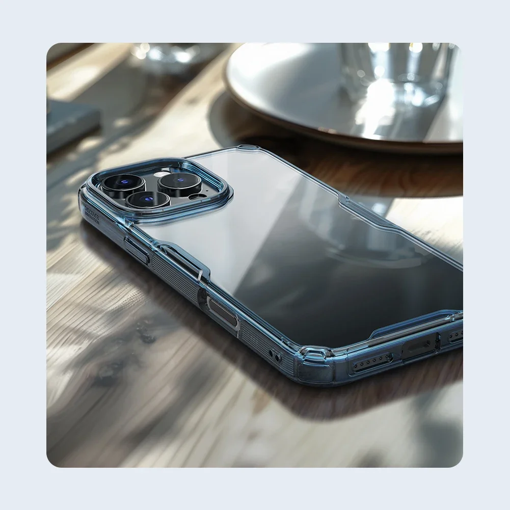 Nillkin para iPhone 16 Pro Max 16 Plus 15 Pro Max 14 Pro Max 13 Pro Max series TPU + PC funda trasera de teléfono transparente suave de silicona