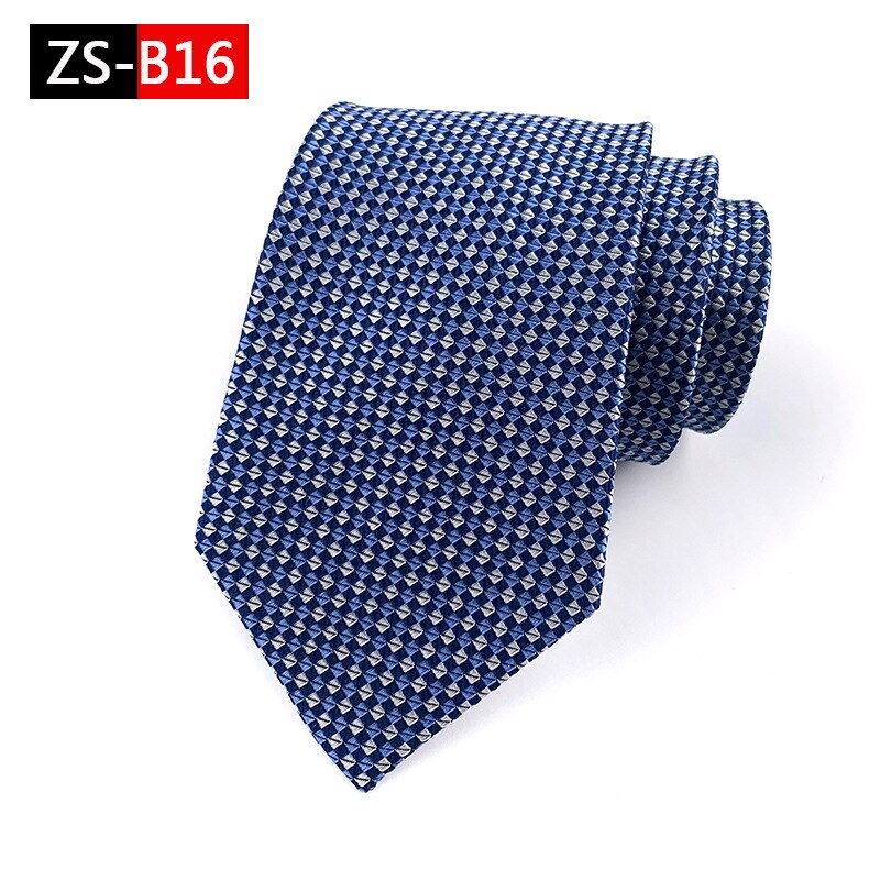 100% Silk Men's Ties 9cm Business Blue Leisure Wedding Groom Neckwear Necktie Formal Gravata Father's Day: ZS-A16