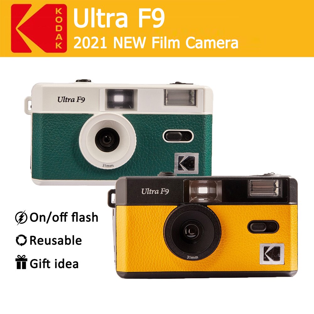 KODAK Vintage Retro Ultra F9 35mm Reusable Film Camera Yellow / Dark Night Green