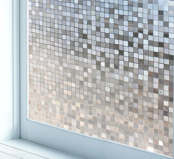 3d privat dekorativt glas klistermærke regnbue effekt klistermærke klæbende vinyl film på aftagelige vinduer anti uv glas klistermærke: 7 små firkanter