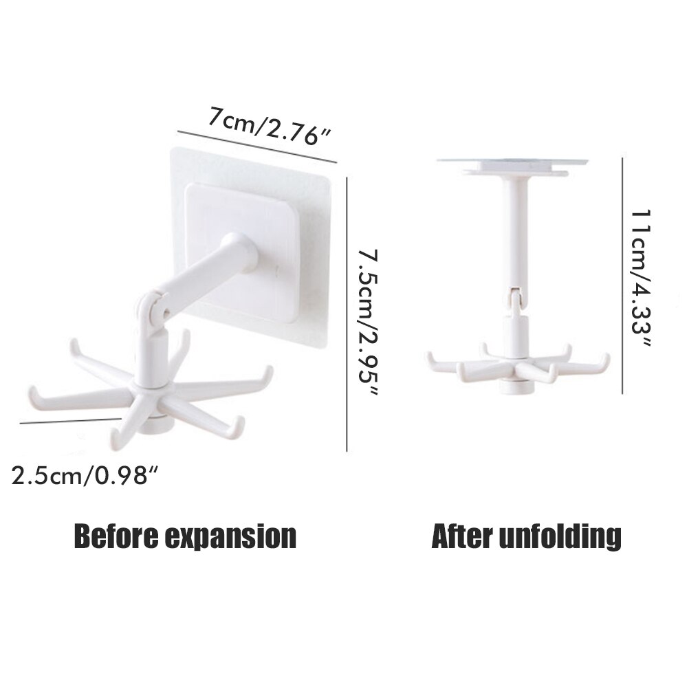 Kitchen Utensil Holder Unpunched Wall Hooks Moisture Proof 360 Degree Swivel Hook Rotating Utensil Hook Holder Kitchen Organize