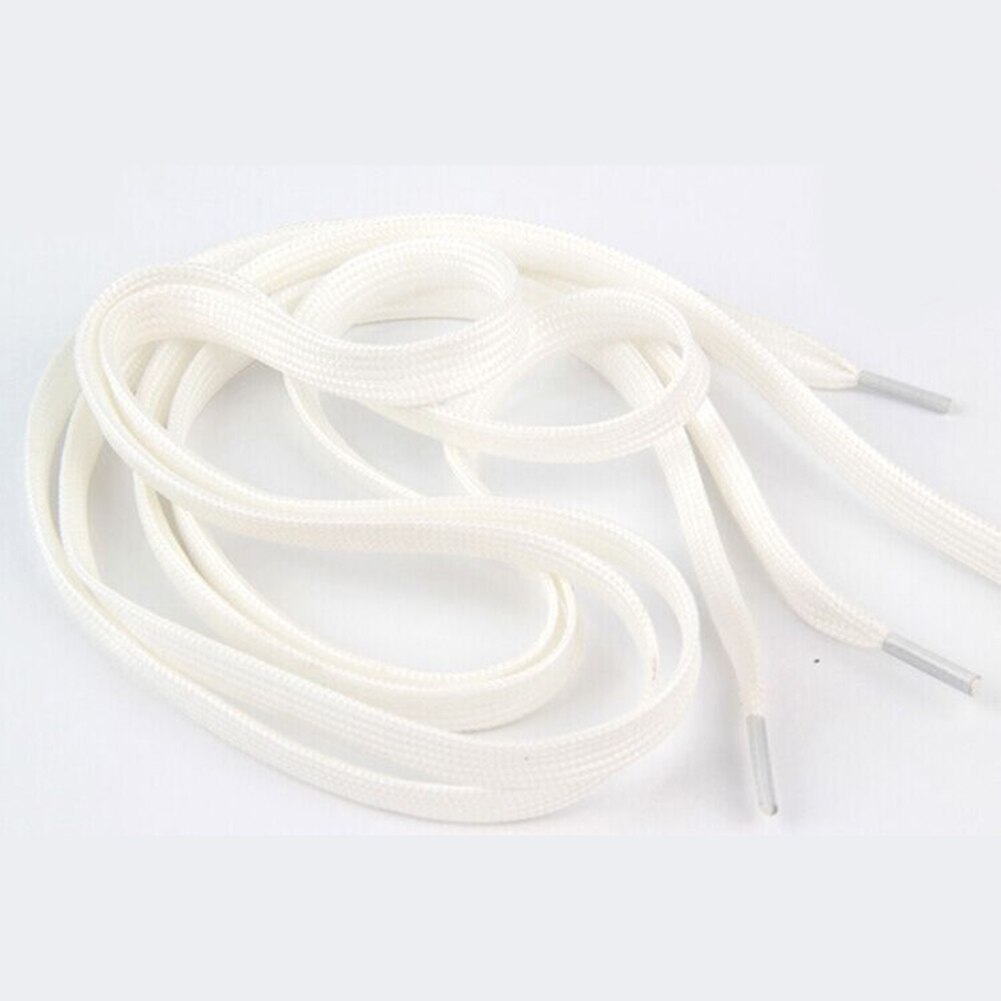 1 pair Luminous Shoelaces Athletic Sport Flat Canvas Shoe Laces Glow In The Dark Night Color Fluorescent Shoelace: White