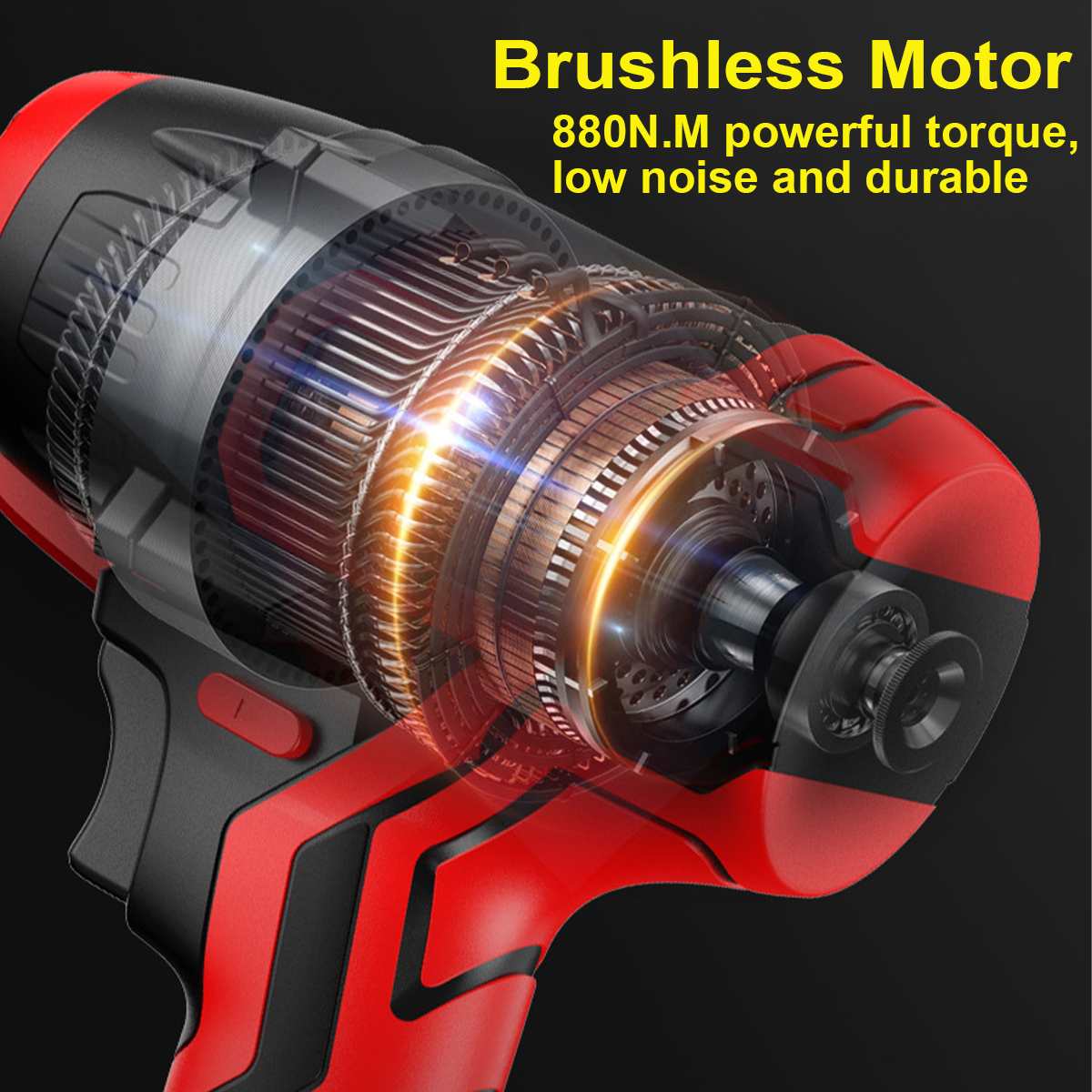 18V Cordless Electric Screwdriver with Light Brushless Impact Wrench Rechargeable Speed Drill Driver Hammer for Makita Battery