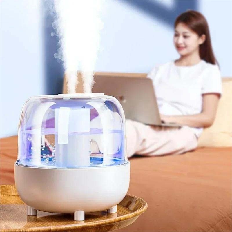 Humidificador aromático de gran capacidad de 4L, humidificador de aire ultrasónico para el hogar, purificador de aire, humidificador con luz Led, doble pulverización