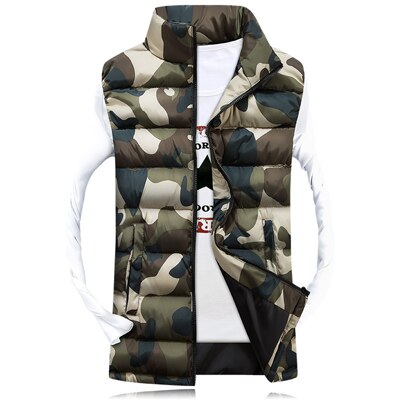 Dimusi herrejakke ermeløs vest vinter herre bomullspolstret herre army camo vest tykkere vest klær 3xl,ya979: Militærgrønn / Xxxl