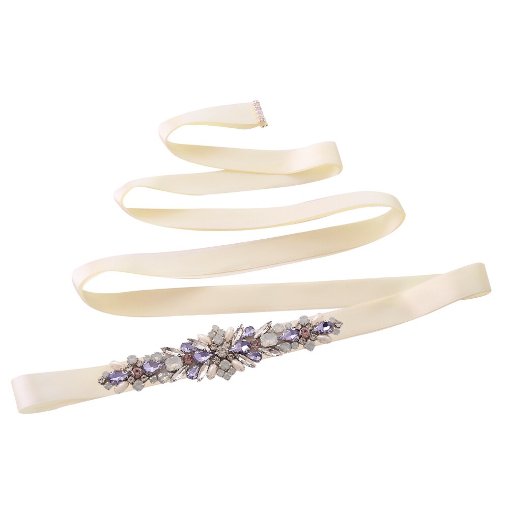 Trixy  s451 ursnygga bröllopsbälte skärp dam strass bälte brud skärp bälte kristall bälte diamant bälten för bröllop tillbehör: Elfenben