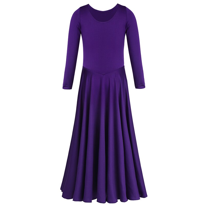 iiniim Kids Girls Formal Ballet Tutu Dance Dress Gymnastics Leotard for Kids Praise Dance Costumes Modern Liturgical Dance Wear: Purple / 12 Years