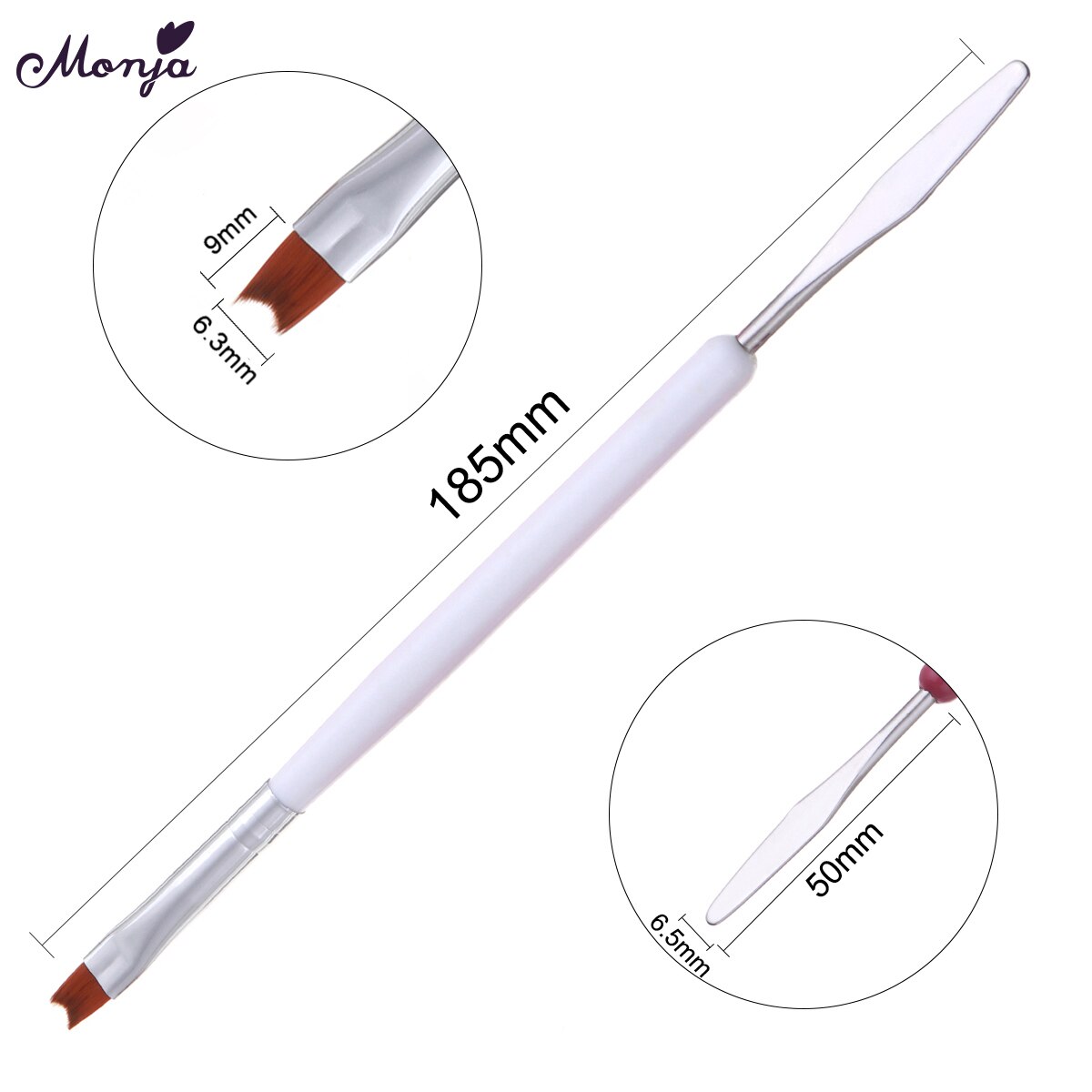 Monja 8 Stijlen Nail Art Franse Strepen Lijnen Lijn Borstel Extension Builder Acryl Uv Gel Tekening Carving Pen Manicure Tool: SKU003746-3