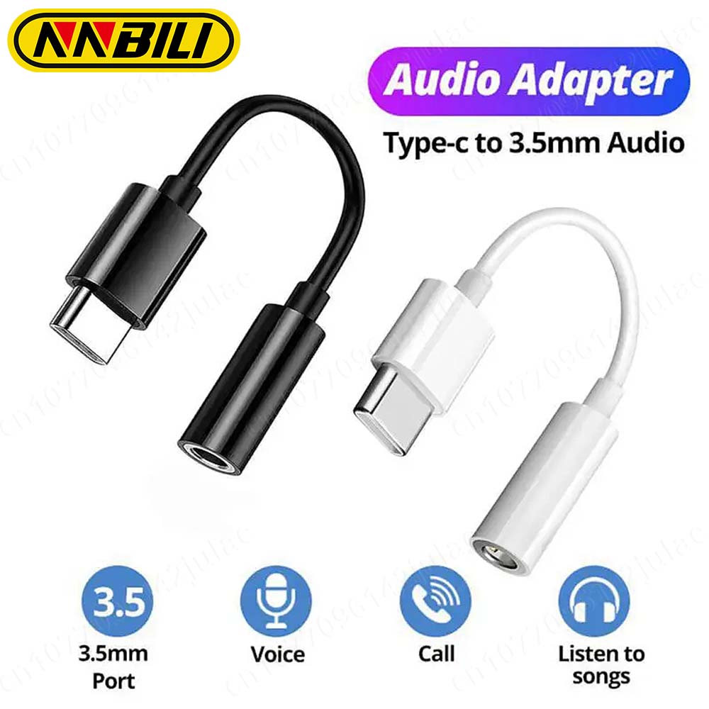 NNBILI USB typu C do gniazda słuchawkowego 3,5 mm Cyfrowy adapter audio do iPhone'a 15Pro Sumsang Xiaomi Poco LG Kabel audio Aux