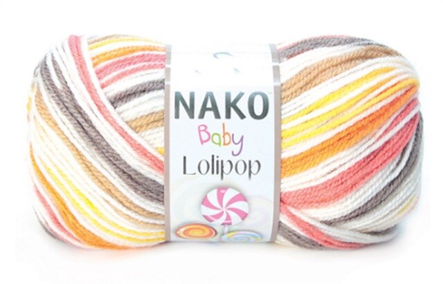 Nako Lollipop 100% Premium Acrylic Yarn DIY Hand knitting yarn blanket sweater cardigan beanie baby knitting yarn crochet: 81118