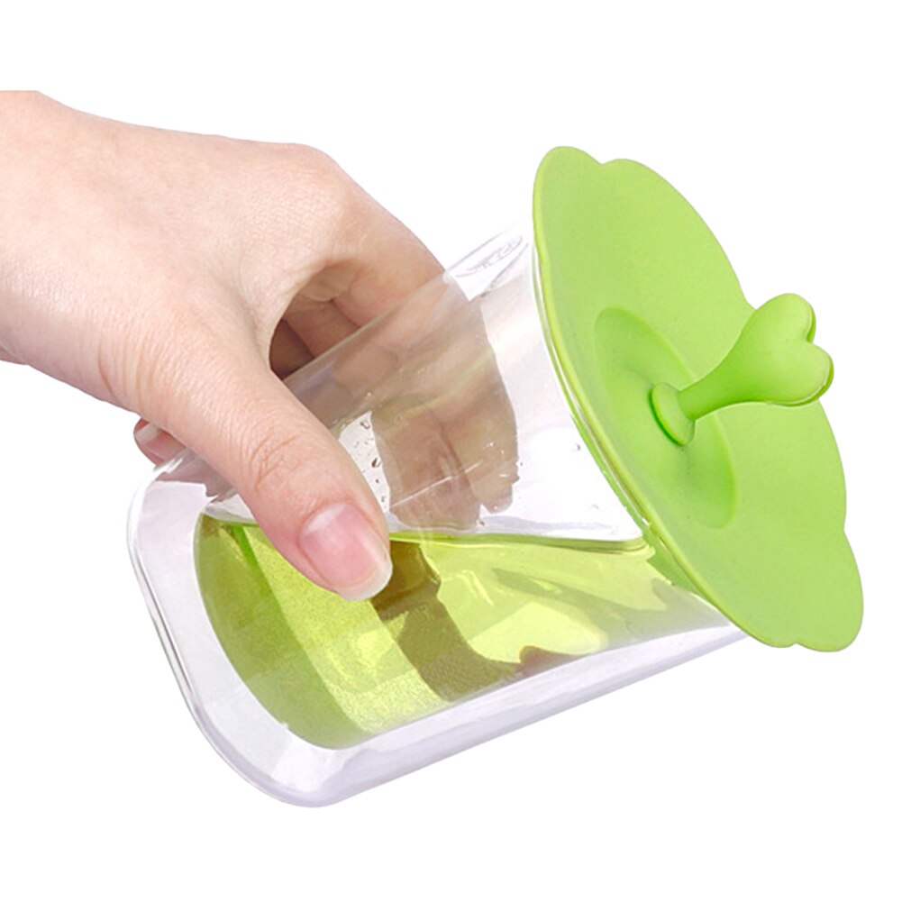 ! återanvändbar säker silikon hjärthandtag anti-damm kaffemugg glas kopp lock lock lock