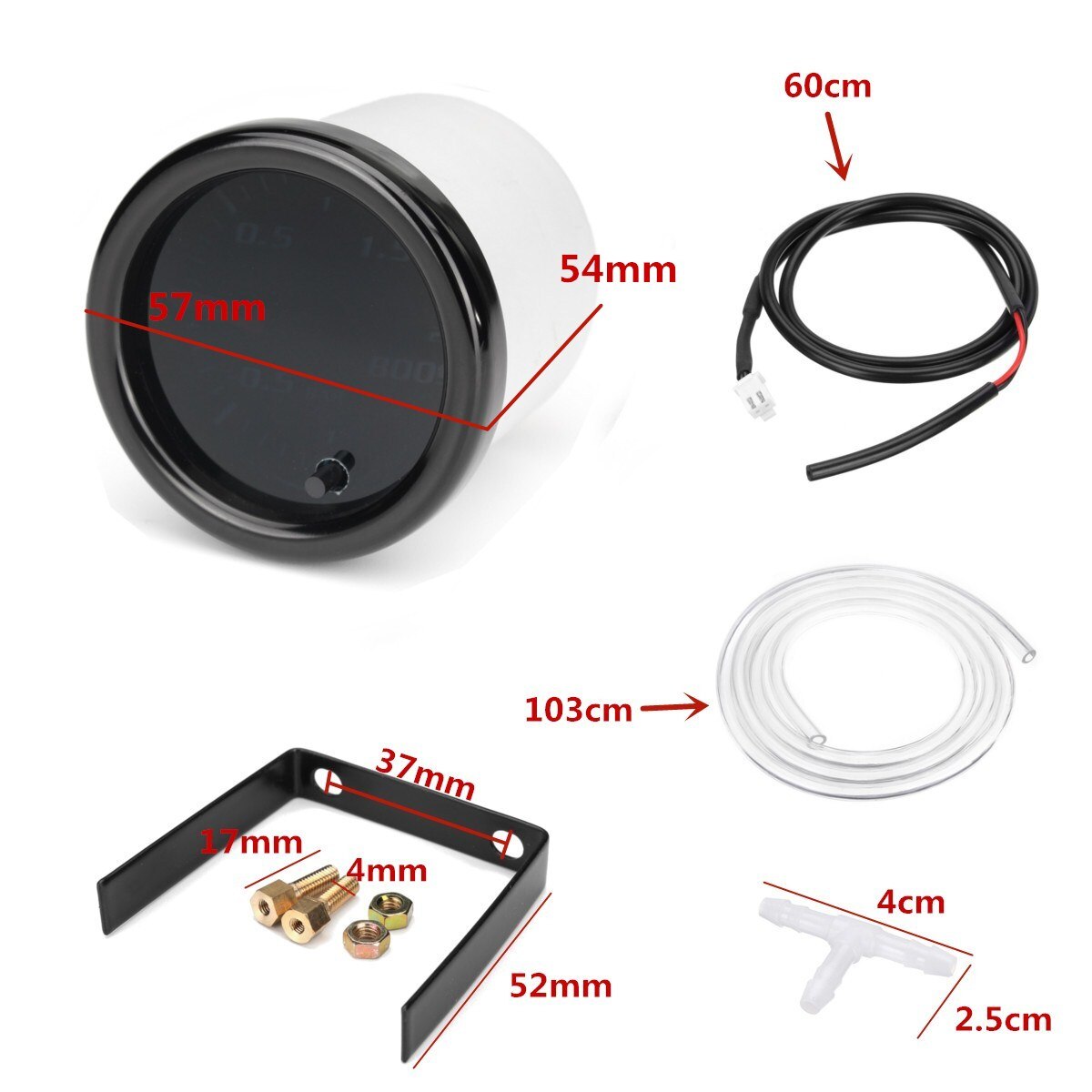 12V 2 Inch 52mm Car Mechanical Turbo Boost Vacuum Press Gauge -1- 2 Bar 7 Color LED Digital Display Universal Car Boost Meter