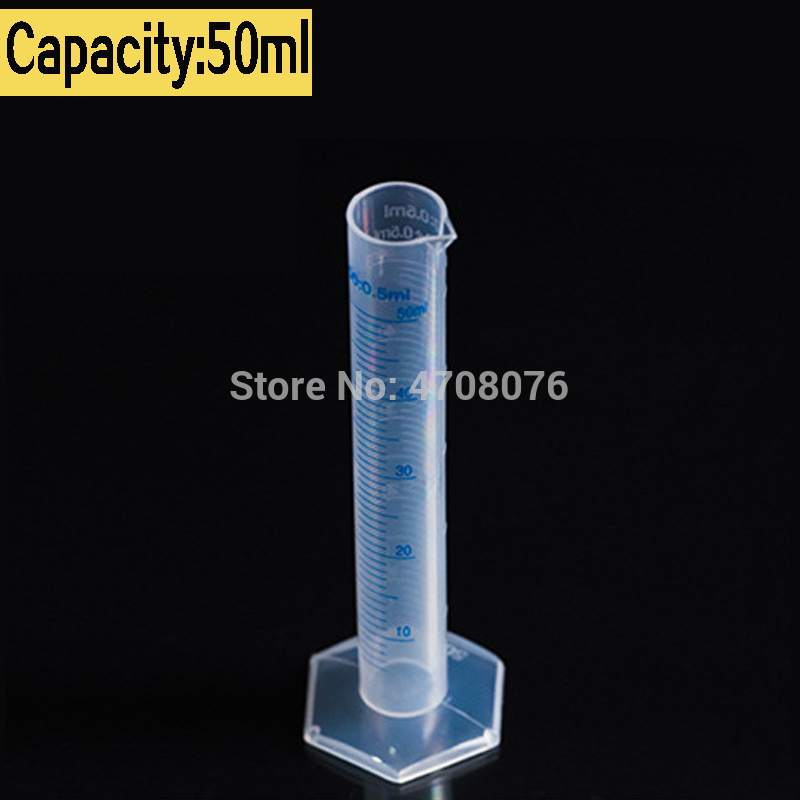 50ml 12 stücke Absolvierte kunststoff zylinder mit blau skala PP labor Sauerei werkzeug transparent fest boden