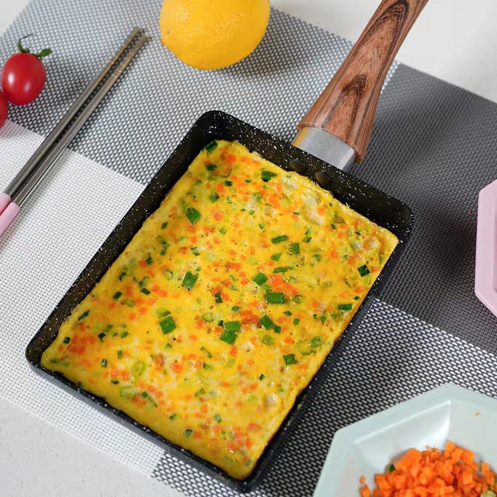 Non-stick Cooking Pan Multi-functional Breakfast Skillet Griddle Pan Pancake Making Pan for Home Restaurant (Black)