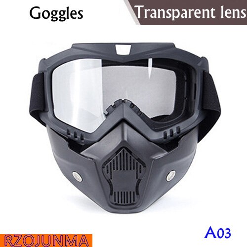 Motorfiets Bril Motocross Motor Moto Bril Afneembare Goggle Uv Bescherming Ski Bike Voor Halley Open Helm Masker: A03