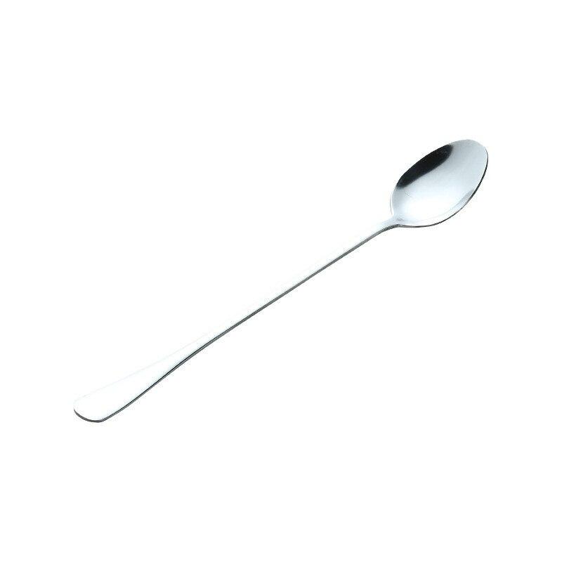 1pcs Stainless Steel Coffee Spoon Long Handle Tea Spoons Dessert Spoon Ice Cream Spoon Kitchen Drinking Flatware: Silver