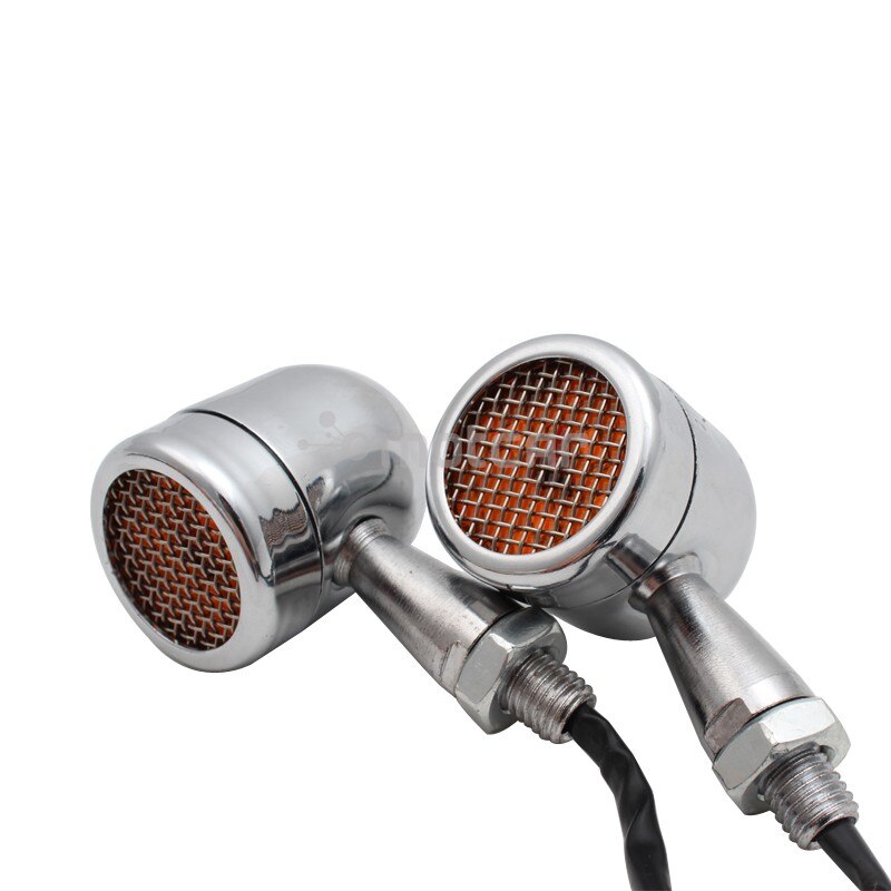 Indicador de señal de giro LED para motocicleta, luz trasera de freno, intermitente Universal de 10mm para Harley Sportster XL1200 883 Softail: 2pcs Chrome