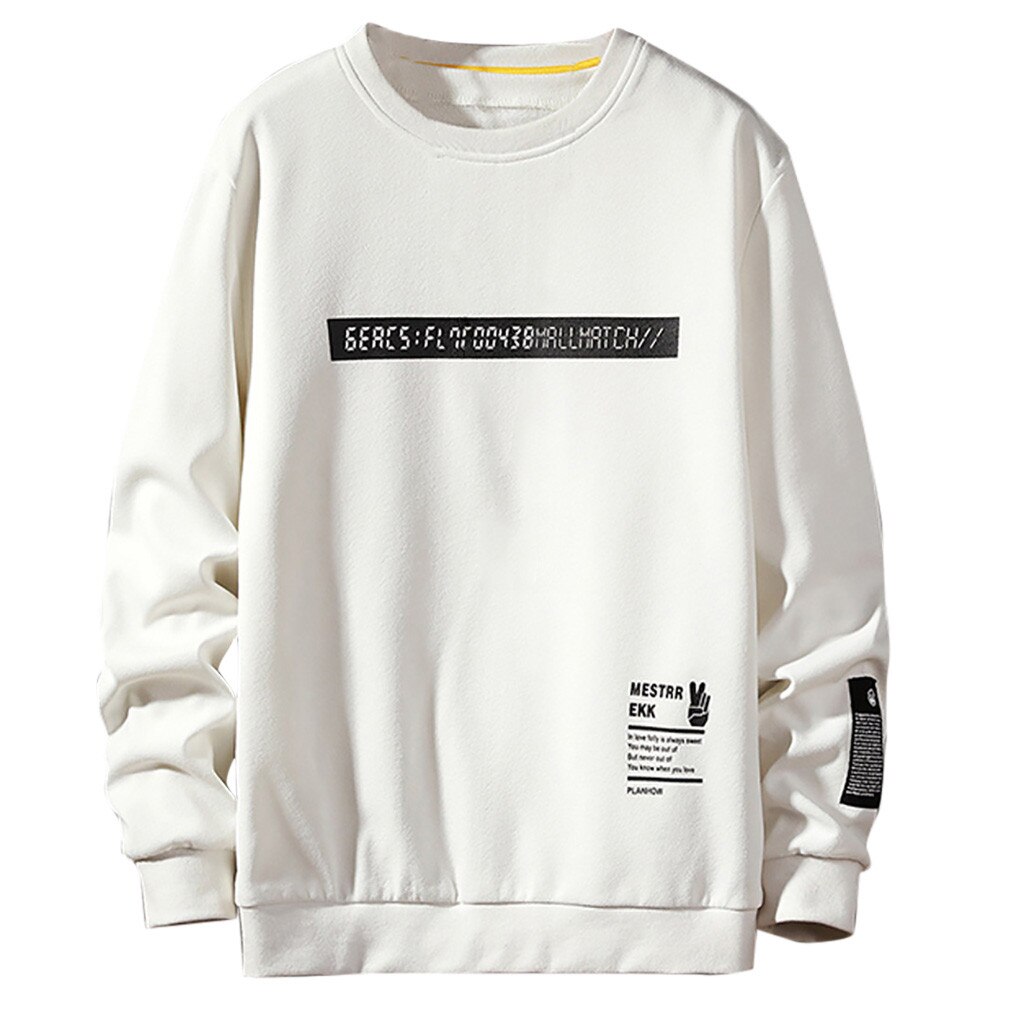 Mannen Sweater sudadera Casual Lange Mouwen Hoodie mannen streetwear Patchwork O-hals Mannelijke Sweatshirt Top sudadera hombre: White / XXXL