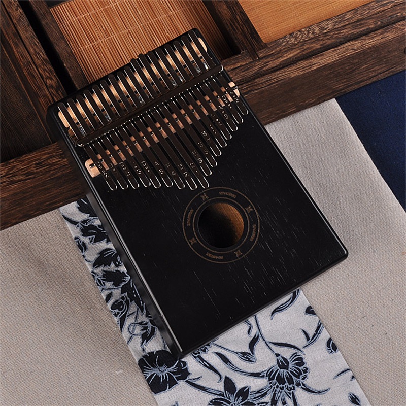 Piano de pulgar Kalimba, 17 teclas, portátil, flexible, hecho por una sola tabla, madera de caoba de