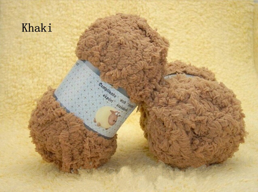 Super Soft Smooth Chunky Acrylic Double Knitting Wool Yarn Colorful Skein Ball Yarn For DIY Knitting Craft Baby Clothes Hat: Dark Khaki