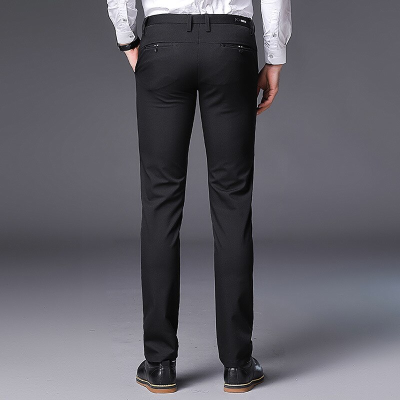 Pantalón de traje Formal negro para hombre, pantalones clásicos de negocios ajustados para hombre, pantalones de vestir para oficina o boda, pantalones de vestir para hombre, Perfume Masculino: 34