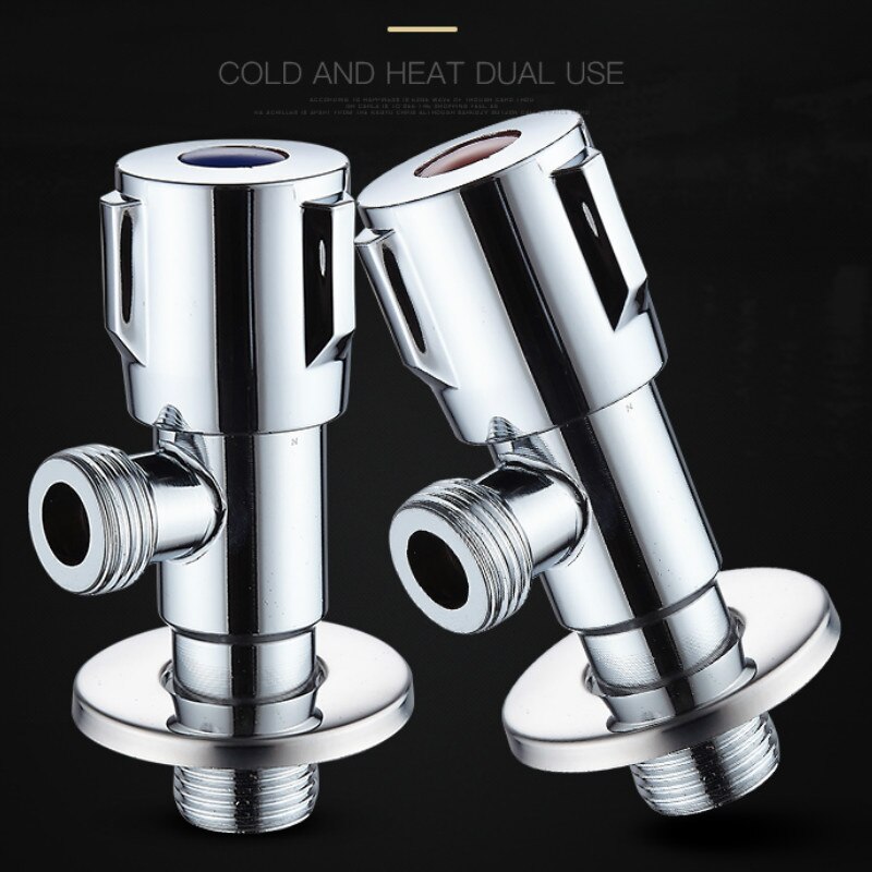 304 Stainless Steel Black Angle Valve Water General Three Way Cold And Water Stop Valve Water Heater Switch