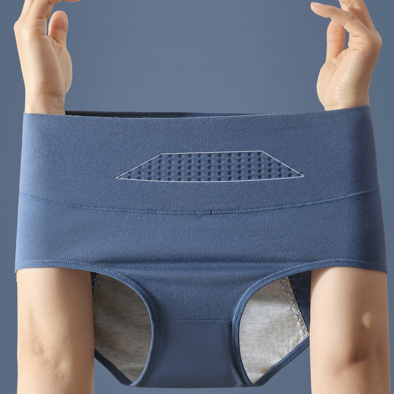 Bragas menstruales de cintura alta para mujer, pantalones de período ancho, ropa interior fisiológica a prueba de fugas, calzoncillos femeninos de algodón de talla grande L-4XL
