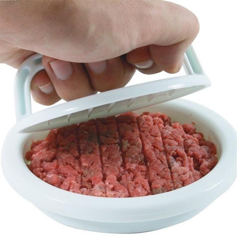 Color sólido redondo hamburguesa prensa hacer molde de plástico con agujero carne barbacoa DIY carne pastel prensado cocina herramientas para hornear