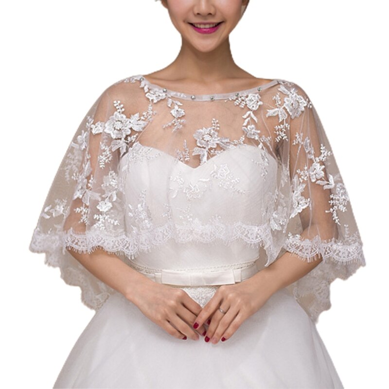 Châle Dentelle Victorienne à Capuche - Cape Courte Mariage Femme - Écharpe Dentelle