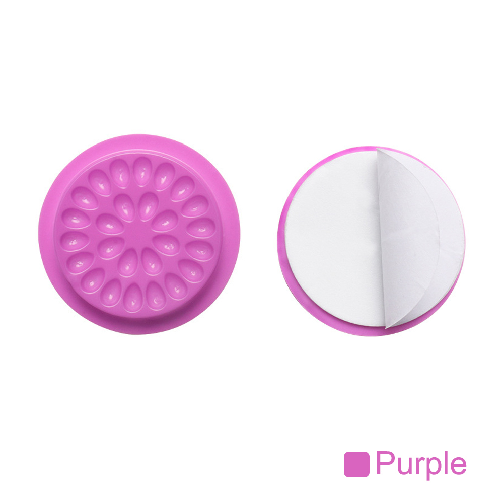 10 stücke Kleber Dichtung Pad Für Wimpern Verlängerung Transparent Kleber Halter Wimpern Kleber Kunststoff Kleber Palette Paste Eeyelash Werkzeuge: Purple With Base