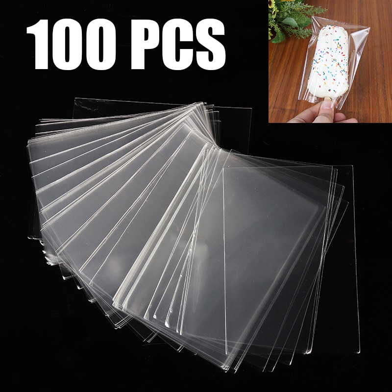 100pcs/Bag Transparent Food Packaging Bag For Candy Lollipop Cookie Packaging Cellophane Cello Bag Non-toxic