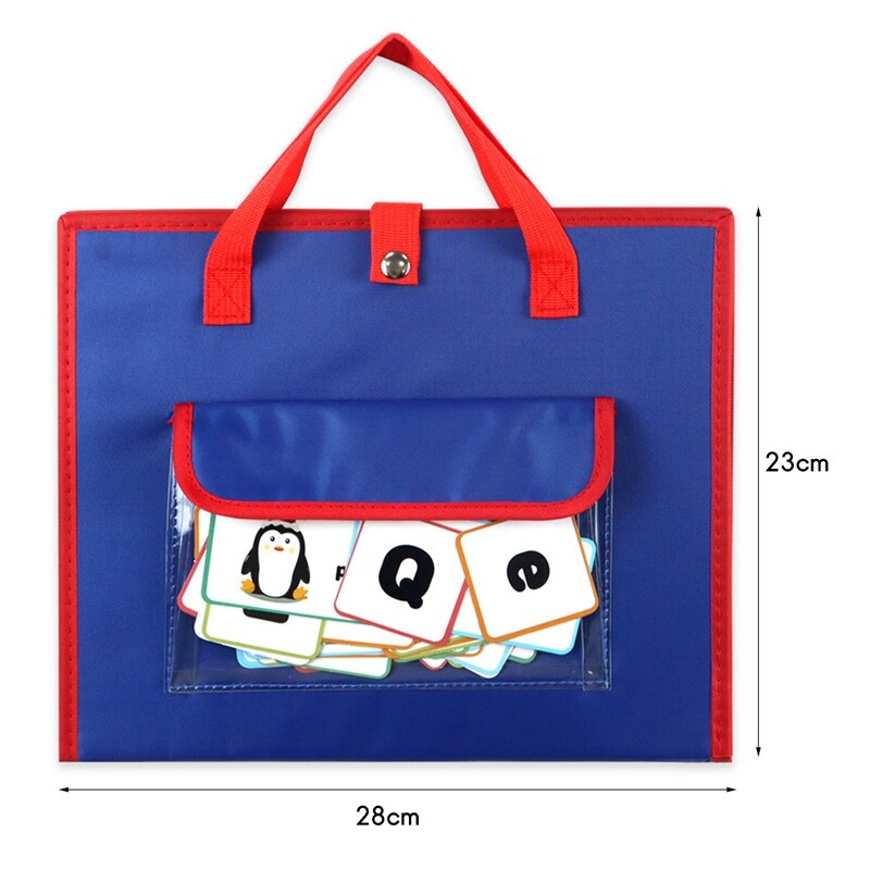 Kids Educational Foldable Learning Spelling English Portable Board Teaching Insert Card Alphabet Match Pocket Chart
