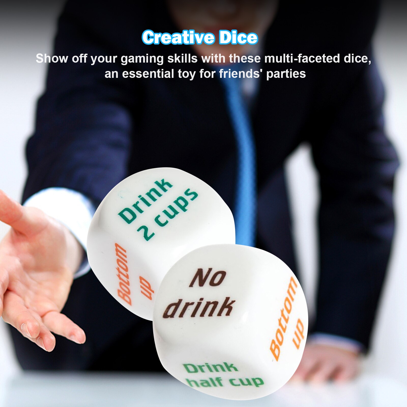 Jeu de dés en acrylique, Pack de 2, pour Bar, Pub, fête, vin anglais, jeu pour amis