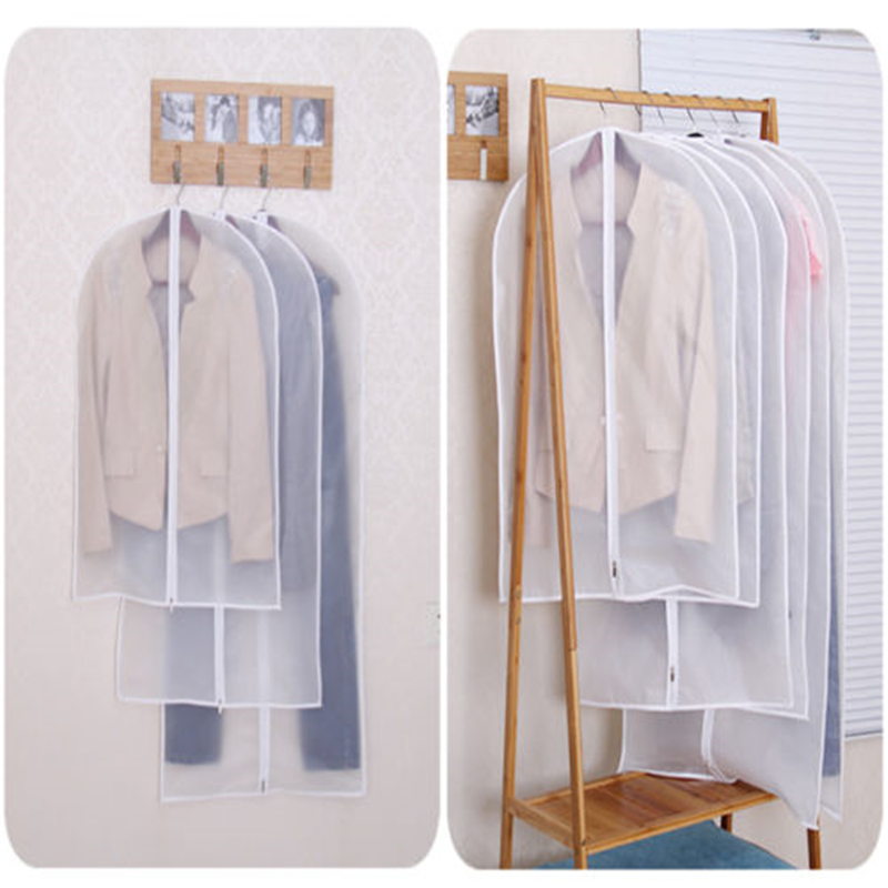 5 Pcs Plastic Clear stofdicht Doek Cover Suit Dress Garment Bag Storage Protector PEVA Rits Kleding baaien Dust Guard