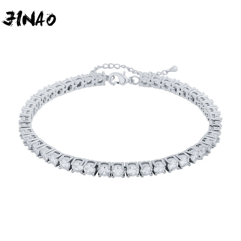 JINAO NEUE AAA CZ HIP HOP Persönlichkeit Iced Out 5mm Tennis Mit 1,5 zoll Schwanz kette Fußkettchen männer und Frauen Schmuck